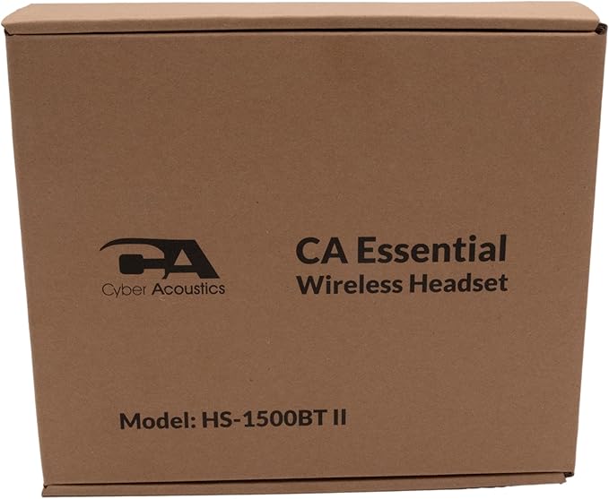 Cyber Acoustics Professional Wireless Headset with AI Noise Cancelation (HS-1500BT II) - Includes ANC and AI-Powered Noise Canceling Tech for Professional Sounding Calls, USB-C Bluetooth Dongle