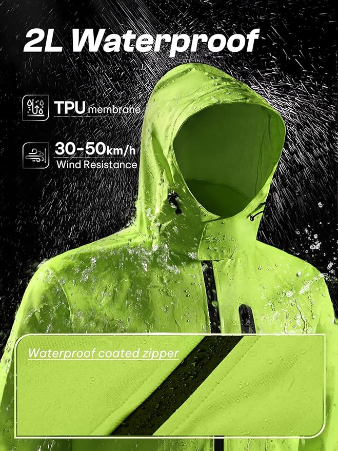 SaphiRose Men's Waterproof Rain Suit 2pcs/set Packable Rain Gear for Golf Motorcycle Fishing