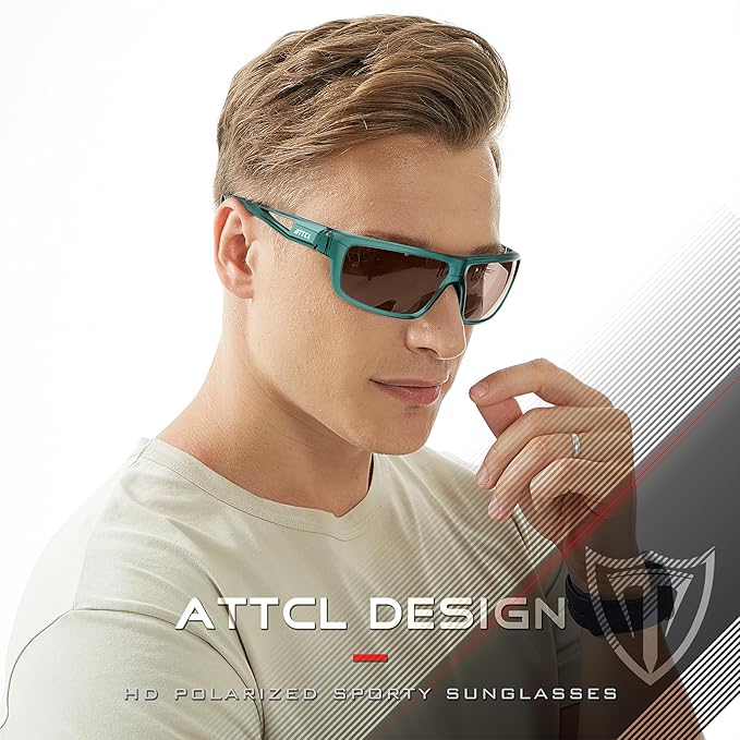 ATTCL Sports Polarized Sunglasses For Men Cycling Driving Fishing 100% UV Protection