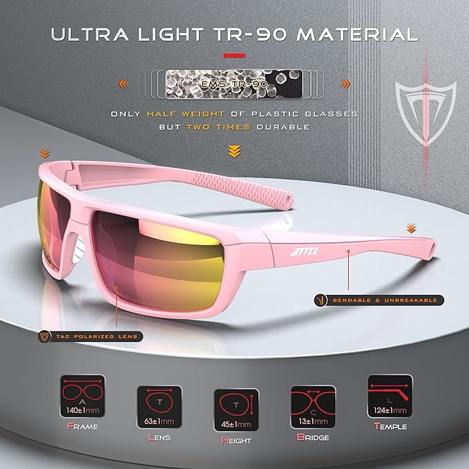 ATTCL Polarized Wrap Fishing Sunglasses Men - Driving Sports Glasses UV Protection