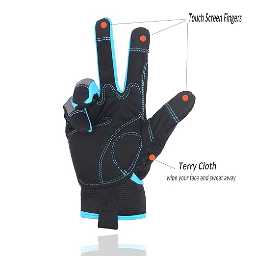HANDLANDY Work Gloves Mens & Women, Utility Safety Mechanic Working Gloves Touch Screen, Flexible Breathable Yard Work Gloves (XX-Large, 3 pairs Grey)
