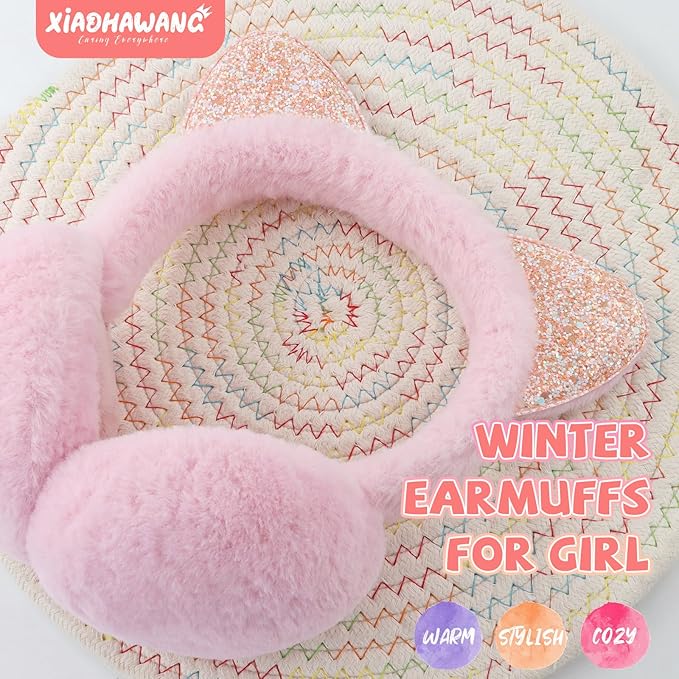 XIAOHAWANG Winter Earmuffs for Kids Girl Warm Ear Muffs Baby Boy Plush Padded Ear Warmer