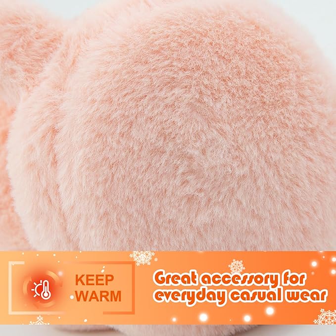 Kids Winter Earmuffs Baby Warm Ear Muff Girls Cute Furry Ear Warmers Boys Foldable Ear Covers for Cold Weather