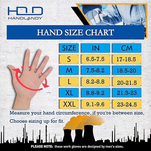 HANDLANDY Work Gloves Mens & Women, Utility Safety Mechanic Working Gloves Touch Screen, Flexible Breathable Yard Work Gloves (Extra Large, Orange)