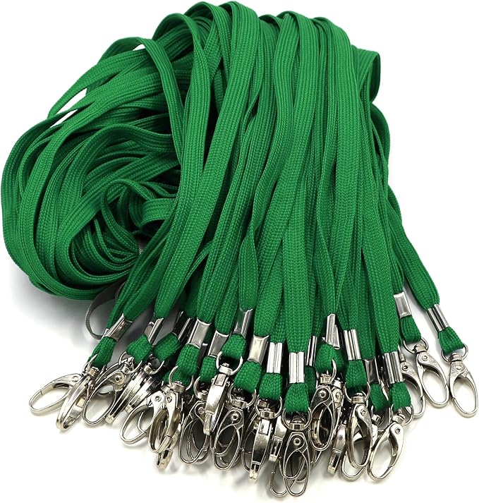 Bird Fiy Black Lanyard 100 Pack Bulk Lanyards for Id Badges Holders Each Lanyard 17 Inch with 360° Swivel Hook