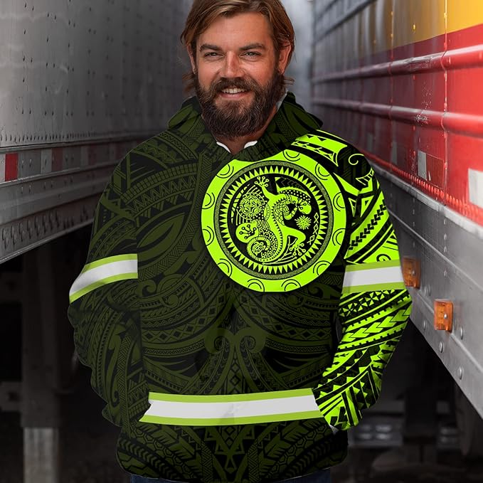 Matedecor Skull High Visibility Shirt Men Reflective Safety Shirts US Flag Custom Name Workwear, Runners, Walkers, Patriotic