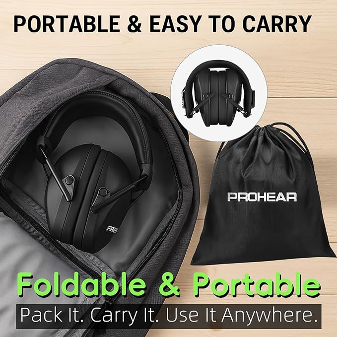 PROHEAR Youth Electronic Ear Protection 23dB NRR Slim Fit Sound Amplification Noise Compression Compact Design Gun Range Shooting Hunting Tactical Use