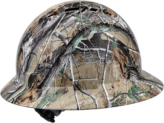 Full Brim Hard Hat - OSHA Safety Helmet Durable Lightweight Carbon Fiber Hard Hat, 6-Point Ratchet Suspension Protective Gear for Men and Women