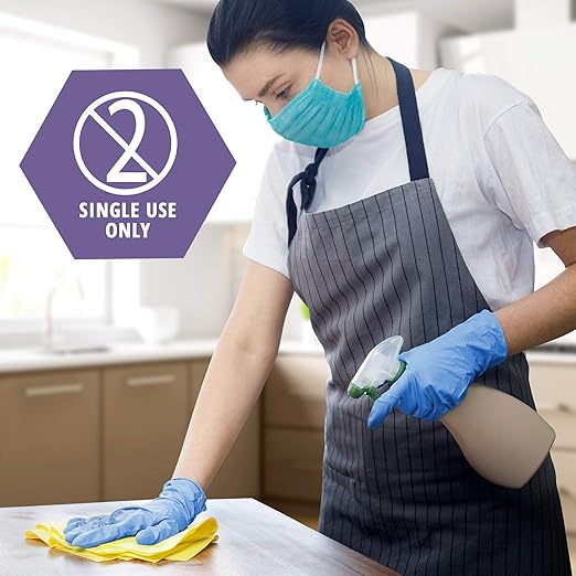 MED PRIDE Disposable XL Multipurpose Hand Protection; 1000 - Powder Free, Latex Free & Rubber Free - Single Use Non-Sterile Protective Gloves for Medical Use, Cooking, Cleaning & More