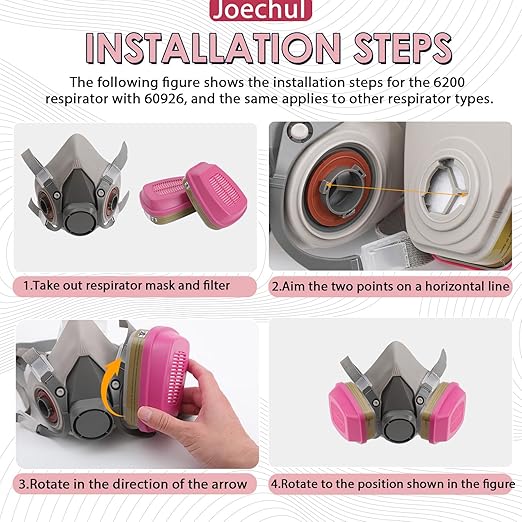10 Pair 20PCS Respirator Cartridges - 60926 Filter Cartridge for Respirator Mask,Gas Mask Filters for Chemical, Dust, Paint, Organic Vapors, Acid Gases, Ammonia and Particulates Filter, Welding
