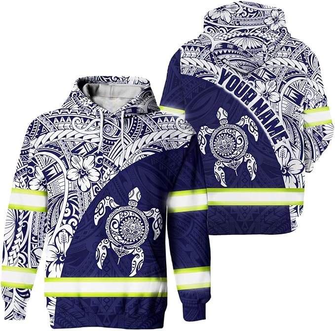 Matedecor Skull High Visibility Shirt Men Reflective Safety Shirts US Flag Custom Name Workwear, Runners, Walkers, Patriotic