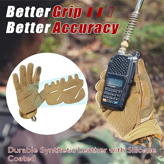 HANDLANDY Tactical Gloves for Airsoft Shooting, Flexible Grip Work Gloves for Men, Touchscreen Utility Mechanics Gloves (X-Large, Brown)