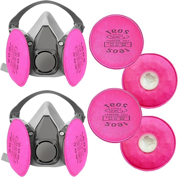 Reusable Half Face Cover - Respirator Mask with Filters for Painting, Dust, Welding, Resin, Fume and Organic Vapor Gas