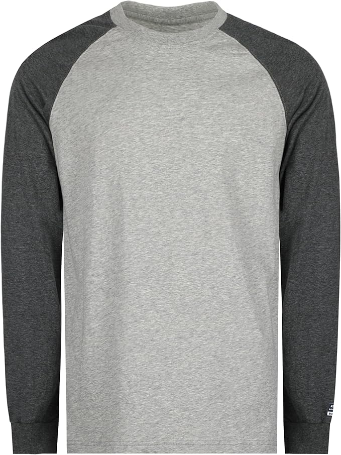 BOCOMAL FR Shirts Two-Tone Crew for Summer 4oz EX Lightweight Flame Resistant Long Sleeve Work T-Shirt Base Layer