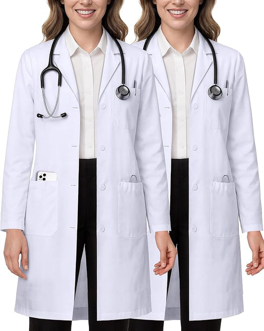 NY Threads Professional Lab Coat for Women, Long Sleeve Medical Coat