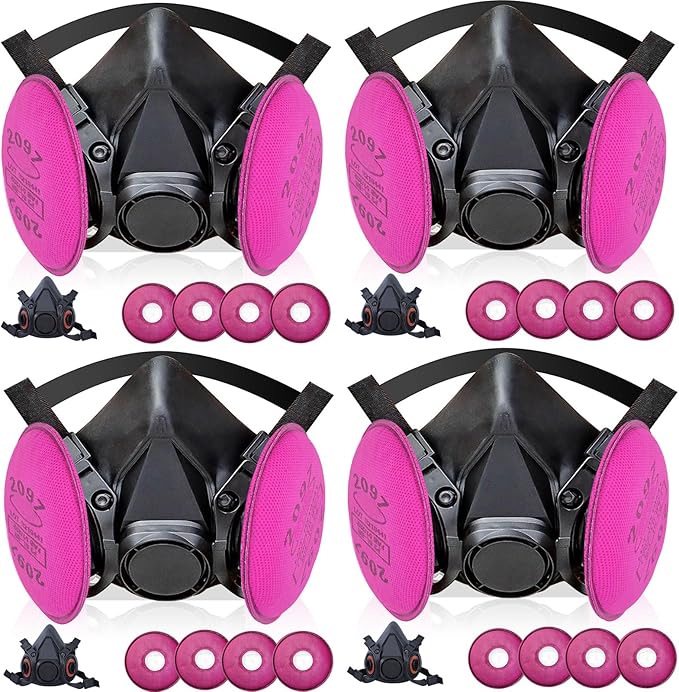 Reusable Respirator Mask with Activated carbon filter cottons for Gas, Organic Vapors