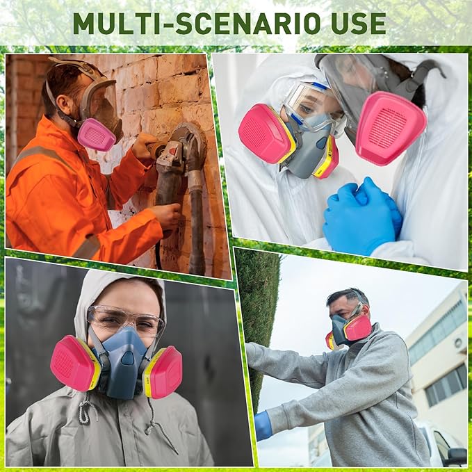 (3 Pair) 60923 Respirator Cartridge Particulate Filter, for 6000, 7000 and FF-400 Series Masks, Effective Filtering Organic Vapors, Acid Gases, Chemical, Dust …