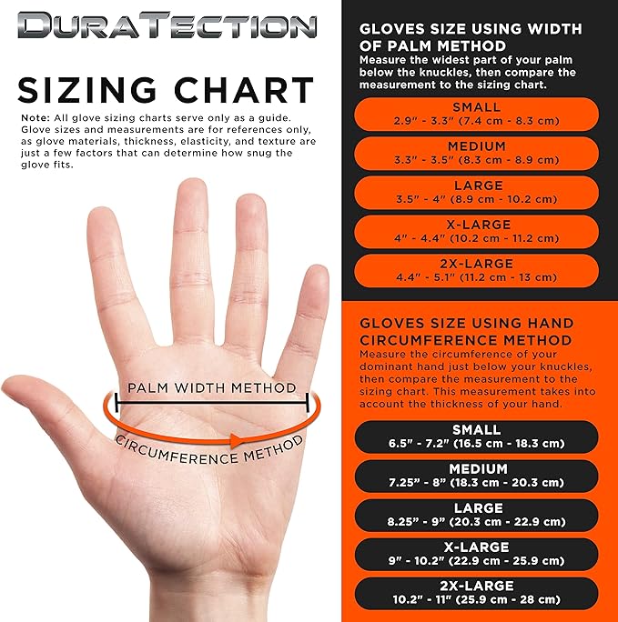 Dura-Gold Duratection 8 Mil Orange Super Duty Diamond Textured Nitrile Disposable Gloves
