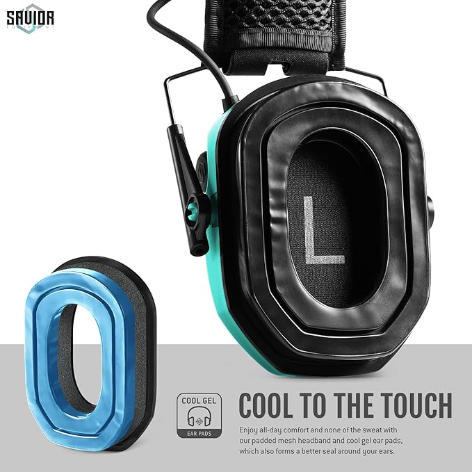 Savior Equipment Apollo Electronic Earmuffs For Shooting w/Gel Ear Pads, 24dB NRR, Noise Cancelling Ear Protection Headset