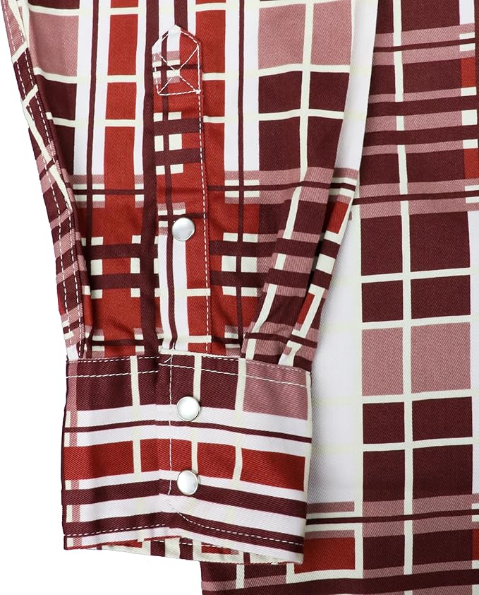 BOCOMAL FR Shirts Flame Resistant NFPA2112/CAT2 6.5oz Light Weight Printed Fire Retardant Plaid Shirt