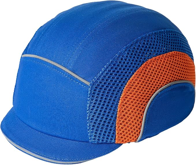 Lightweight Safety Bump Cap - Breathable Baseball Style Protective Hat with Reflective Stripes