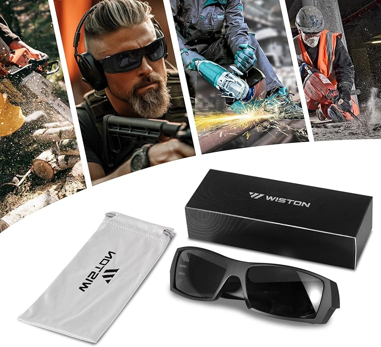 WISTON Z87 Sunglasses Wrap Around Sunglasses for Men Rectangular Safety Glasses UV400 for Sport Working 8231