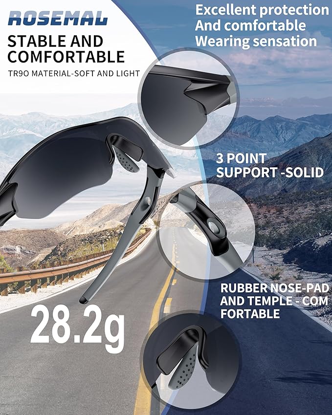 Polarized Sports Sunglasses for Men Women Youth Baseball Running Fishing Tennis Golf Cycling Driving Motor TAC UV400 TR90