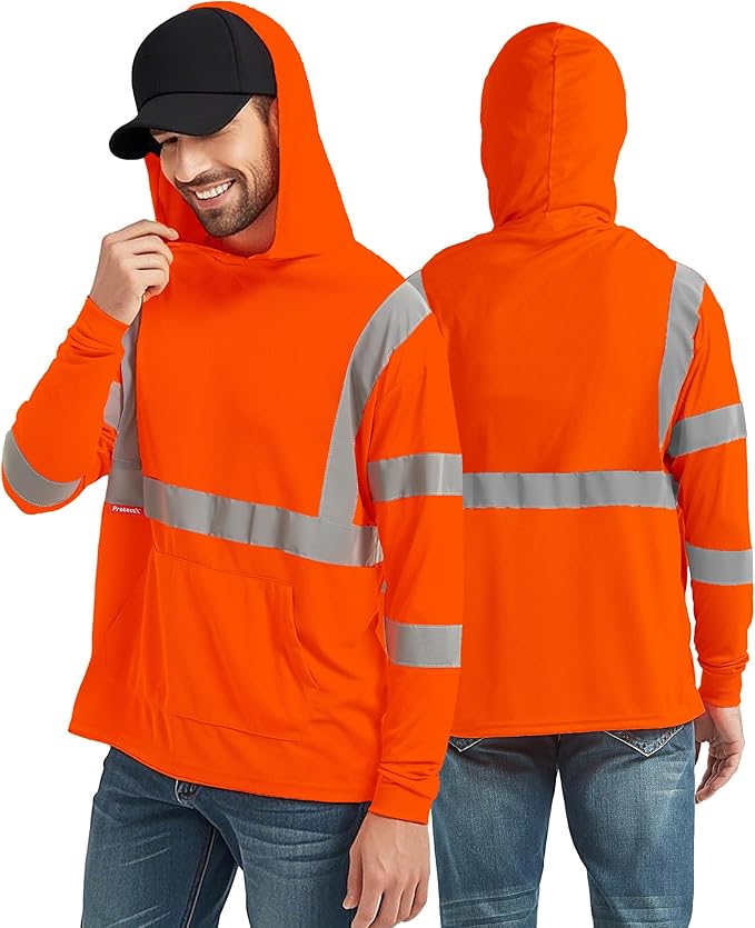 ProtectX High Visibility Long Sleeve Shirts Reflective Hi Vis Safety Shirt for Men Women Class 2-3 Construction Shirt 1 Pack