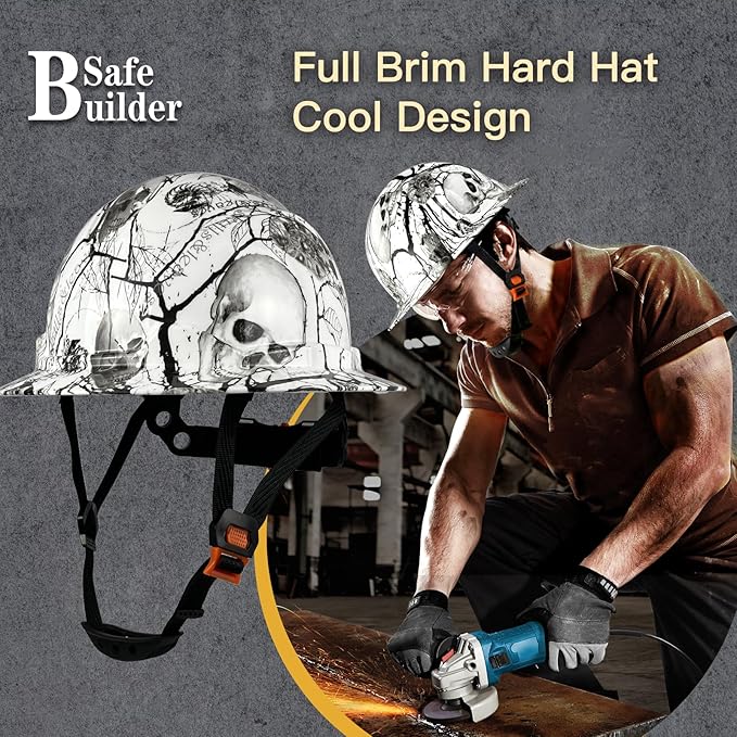SBD-G1C Construction Full Brim Safety Helmet HDPE Hard Hat Vented Hardhats Sunshade Carbon Fiber Pattern Industrial Work Certified ANSI/ISEA Z89.1