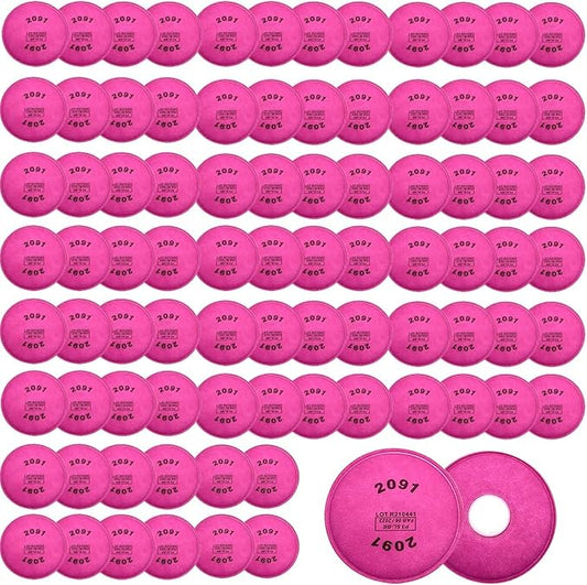 124Pcs 2091 Particulate Filter,Replacement for 6000 6200 6800 7000 FF-4 Item 2091 Filters,Chemicals Use for Against Dust,Torch Cutting,Chemicals(62Pack)