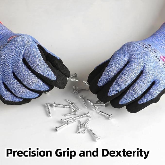 Schwer A4 AIR-SKIN Cut Resistant Work Gloves AR3900 with Extreme Lightweight & Thin, Grip Gloves for Fishing, Refined Work, Mechanic, Gardening, Touch-Screen, Non-PFAS, 3D-Comfort Fit, 2 Pairs, XL