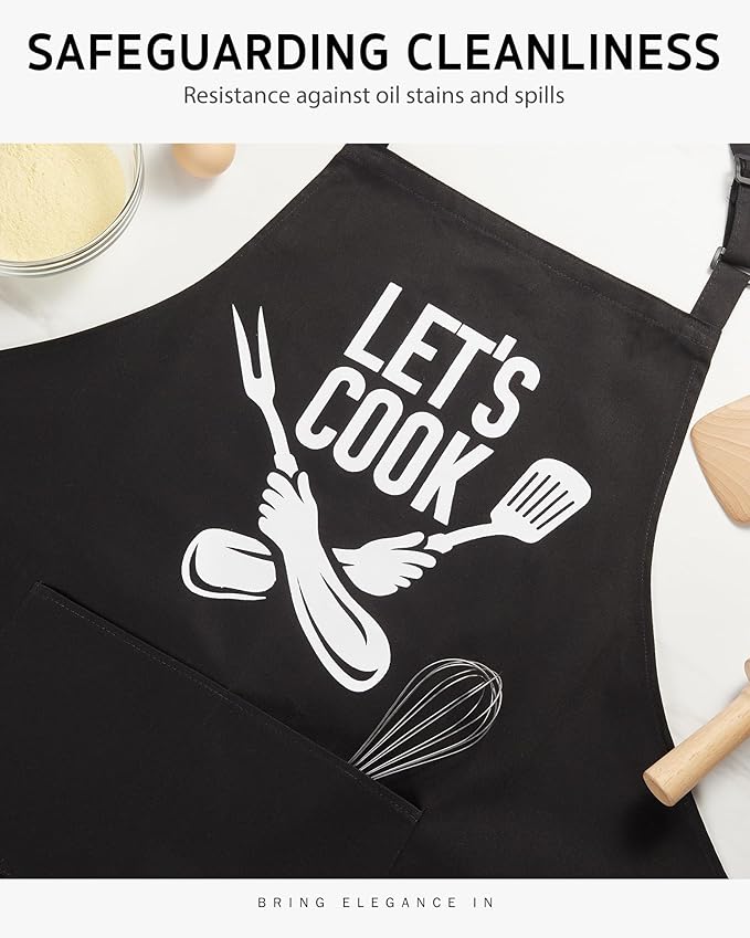 Syntus Chef Apron for Men Women Kitchen Cooking Apron with Pockets, Adjustable Bib Aprons Stain Resistant, 1 Pack