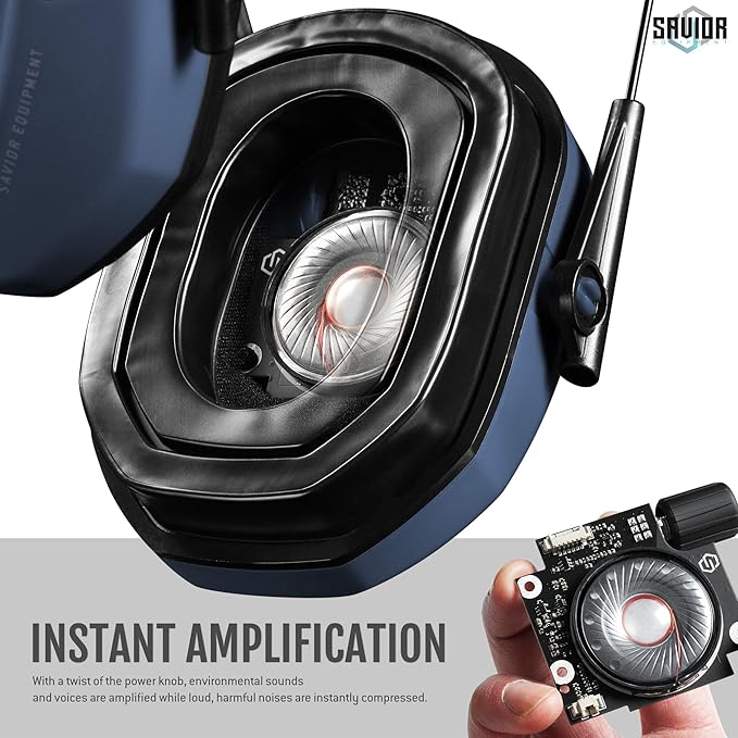 Savior Equipment Apollo Electronic Earmuffs For Shooting w/Gel Ear Pads, 24dB NRR, Noise Cancelling Ear Protection Headset