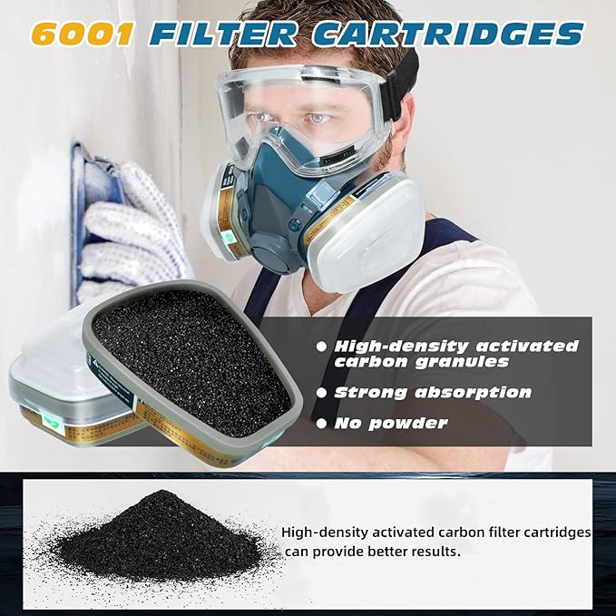 Respirator Mask, Paint Respirator with 6001 Filters for Chemical, Spray Paint, Epoxy Resin,Sanding