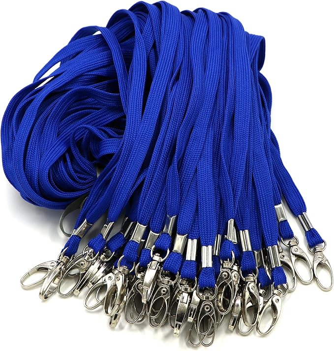Bird Fiy Black Lanyard 100 Pack Bulk Lanyards for Id Badges Holders Each Lanyard 17 Inch with 360° Swivel Hook