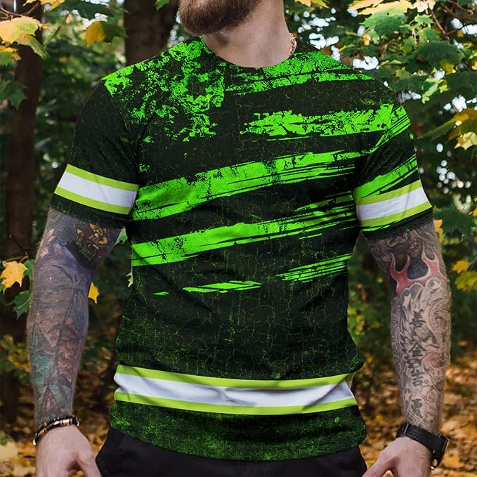 Maddly High Visibility US Flag Collection Safety Workwear Custom Name for Workers, Runners, Truckers, Patriotic
