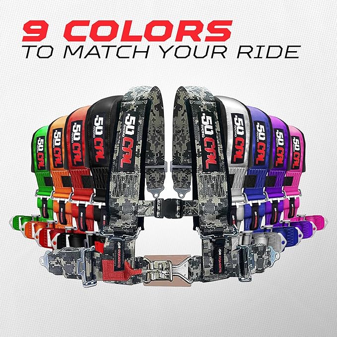 1pc Orange 4 Point Harness for Bucket Seat, Latch Release, 9 Color Options, Racing Harness, Race Car, Off Road, UTV, RZR [6010]