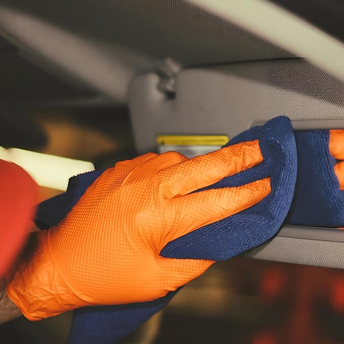 ForPro Heavy Duty Disposable Nitrile Gloves, Orange
