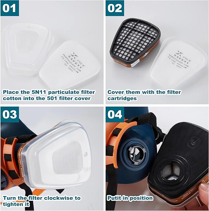 XPRO 20PCS 5N11 Respirator Filter Cotton - 6001 Filter Cartridges, Particulate Filter Cotton Respirator Filter, Against Dust, Spray Paint, Particles, for 6200, 6800, 6000, 7501, 7502 Series