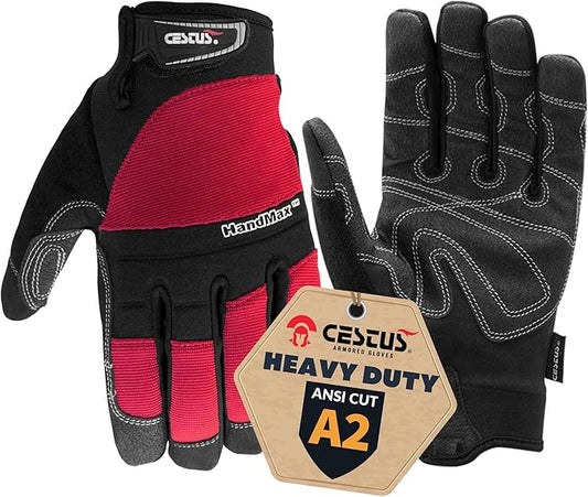 Cestus HandMax Series, Heavy Duty Work Gloves Men, High Abrasion Resistance for Construction, Roofing, HVAC, Framing