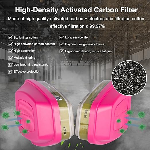 10 Pair Respirator Cartridges, 60926 Respirator Filters, Filtering Formaldehyde, Acid Gases, Particulates, Chemical and Paint, Organic Vapors Cartridge for 6200 6502 7502 4008 6800 Series Respirator