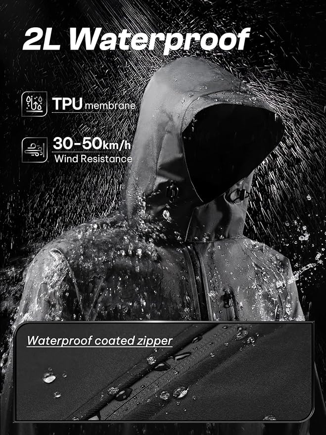 SaphiRose Men's Waterproof Rain Suit 2pcs/set Packable Rain Gear for Golf Motorcycle Fishing