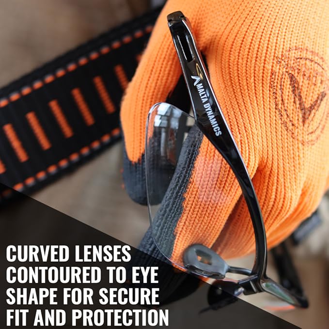 Malta Dynamics APEX Safety Glasses – Construction Safety Glasses for Men and Women with Anti Scratch and Anti Fog Protection, ISEA & ANSI Z87 Compliant (Clear, 12 Pairs)