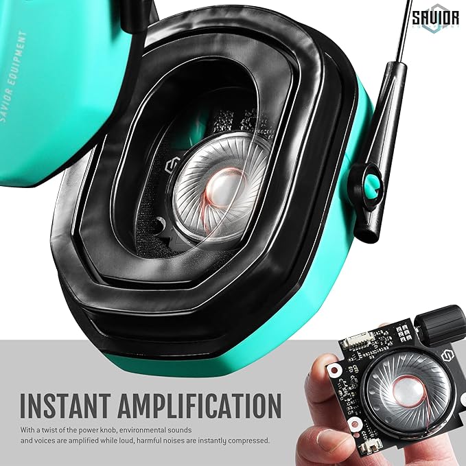 Savior Equipment Apollo Electronic Earmuffs For Shooting w/Gel Ear Pads, 24dB NRR, Noise Cancelling Ear Protection Headset