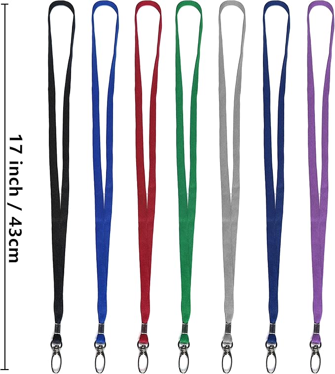 Bird Fiy Black Lanyard 100 Pack Bulk Lanyards for Id Badges Holders Each Lanyard 17 Inch with 360° Swivel Hook