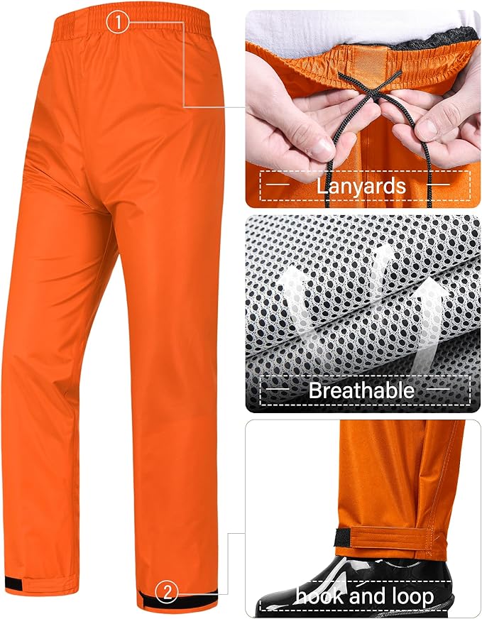 iCreek Rain Suit Waterproof Jacket and Trouser Suit Raincoat for Men and Women Outdoor All-Sport Breathable Anti-storm