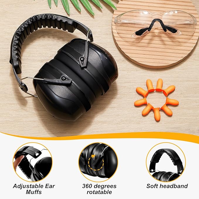 TrelaCo 3 Set 28db Shooting Ear Protection Safety Earmuffs Set for the Range, Shooting and Hunting