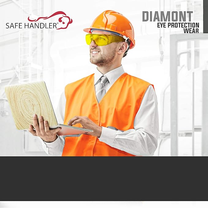 BISON LIFE Diamont Vented Over Glasses Safety Glasses | Meets ANSI Z87.1, Impact Resistant Polycarbonate Lens
