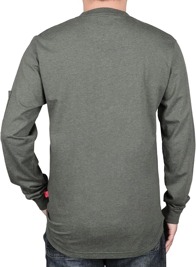 TICOMELA FR Shirts for Men Heather Series 6oz Flame Resistant T Shirt NFPA2112 CAT2 Fire Retardant Henley Shirts