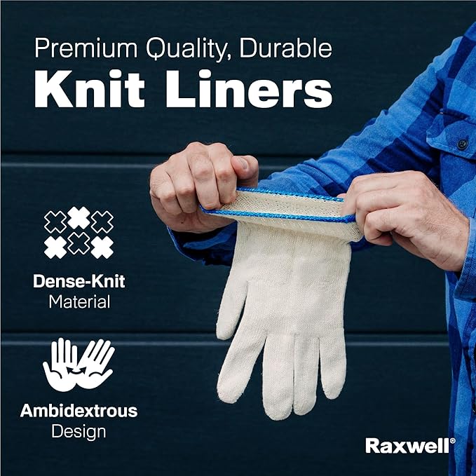 Raxwell BBQ Gloves - 6 Heat Resistant Cotton Liners + 100 Nitrile Food Prep Gloves for Barbecue Smoker, Cooking & Hot Food - Size Large - BBQ Accessories - Grilling Accessories